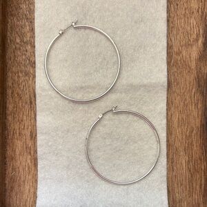 Sterling Silver Classic Hoop Earrings - Silver